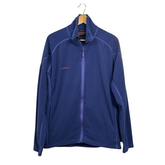 Mammut Blue Long Sleeve Mock Neck Full Zip Up Fleece Jacket Men’s Size XL - Picture 1 of 16